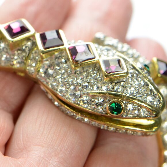 Vintage Kenneth Jay Lane Crystal Snake Bracelet - Picture 8 of 11